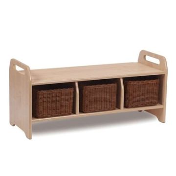 Low Level Storage Bench with 3 Baskets