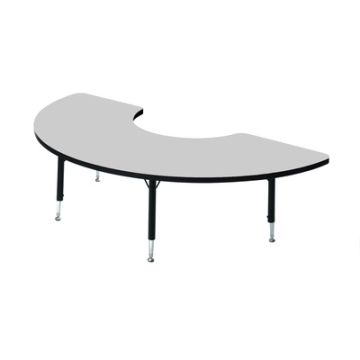 Tuf-Top Height Adjustable Arc Table W1600 x D800mm Grey