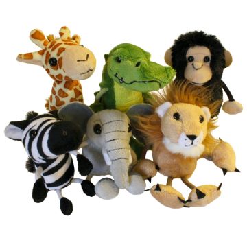 African Animals Finger Puppets Set of 6