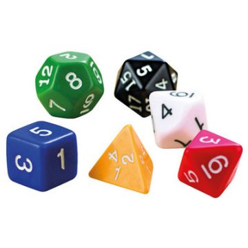 Polyhedral Number Dice Pack of 6