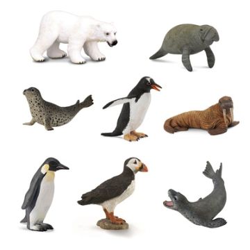 Plastic Polar Animals Pack of 8