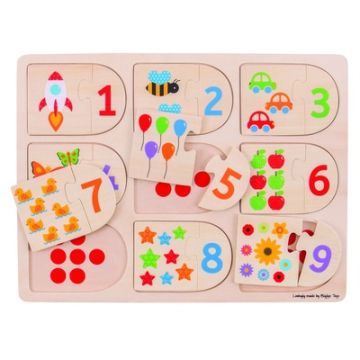 Picture and Number Matching Puzzle