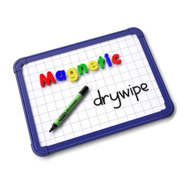 350 x 250mm Show-me Magnetic Framed Whiteboards Gridded/Plain Pack of 6