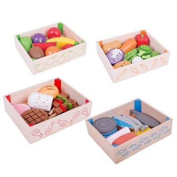 Wooden Food Set of 4 Trays