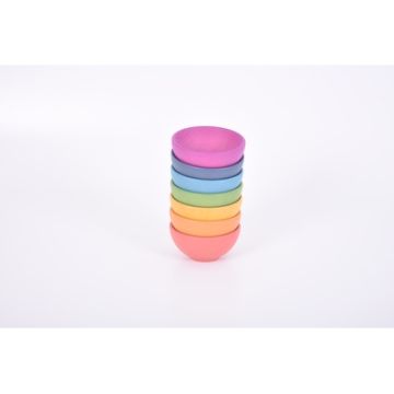 Rainbow Wooden Bowls Pack of 7