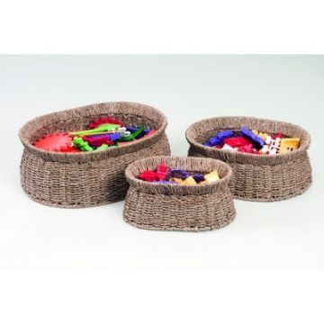 Seagrass Oval Baskets Pack of 3