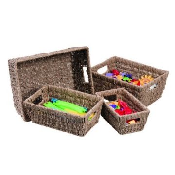 Seagrass Rectangular Baskets Pack of 4
