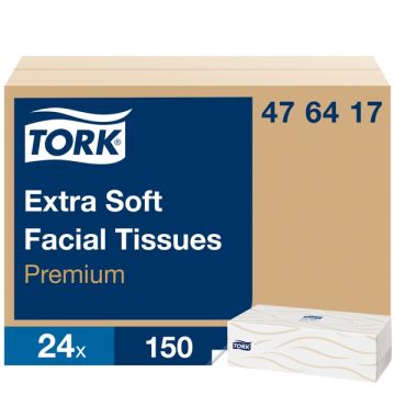 Tork Soft Facial Tissues White 2 Ply Case of 24