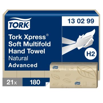 Tork Xpress Soft Natural Z/Fold 2 Ply Hand Towels Pack of 21