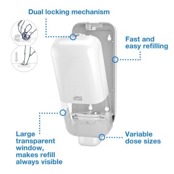 Tork Soap and Sanitiser Dispenser White