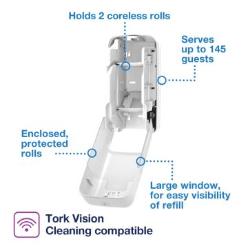 Tork OptiServe Coreless 2-Roll Toilet Paper Dispenser