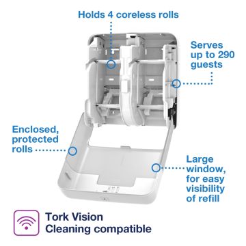 Tork OptiServe Coreless 4-Roll Toilet Paper Dispenser