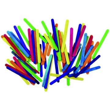 Coloured Lolly Sticks Assorted Pack of 100