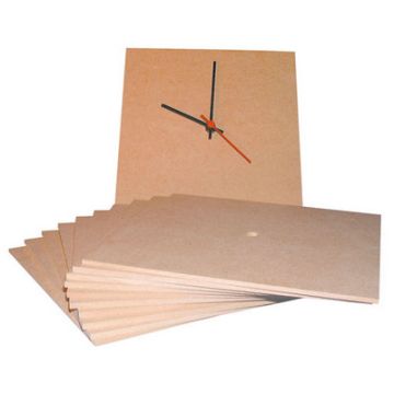 Square MDF Clock Faces Natural