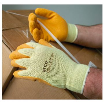 Latex Covered Working Gloves L Orange/White Pair