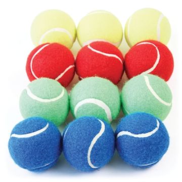 Coloured Tennis Style Ball Mixed Set Of 12