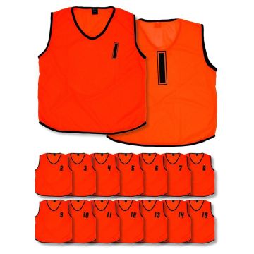 Mesh Numbered 1-15 Training Bibs Fluo Orange Infants