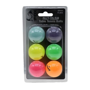 Fox TT Coloured Table Tennis Balls Pack of 6