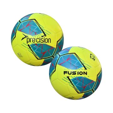 Precision Fusion FIFA Football Size 4 Fluo Yellow Pack of 10 with Bag