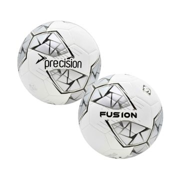 Precision Fusion FIFA Football White/Silver Size 3 Pack of 10 with Bag