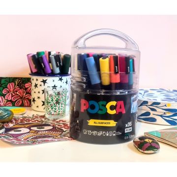 Posca PC-3M Paint Markers Fine Bullet Tip Tub of 35