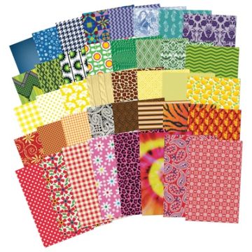 4 x 22cm Assorted Fabric Paper Pack of 200