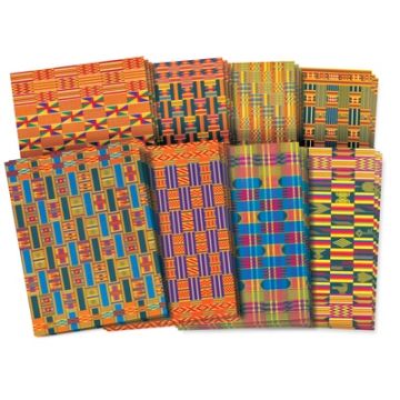 22 x 28cm African Textile Paper Pack of 32