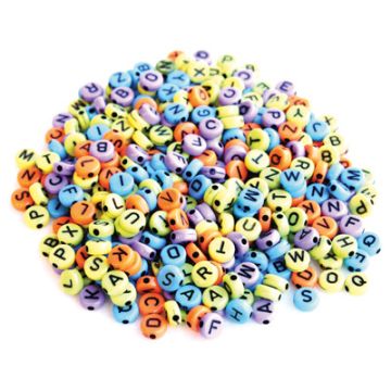Coloured Alphabet Beads Assorted Pack of 400
