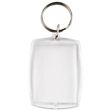 Rectangular Key Ring White Pack of 25