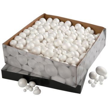 Polystyrene Balls & Eggs White Pack 550