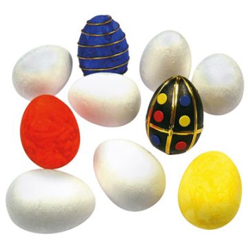 Polystyrene Eggs White Pack of 10
