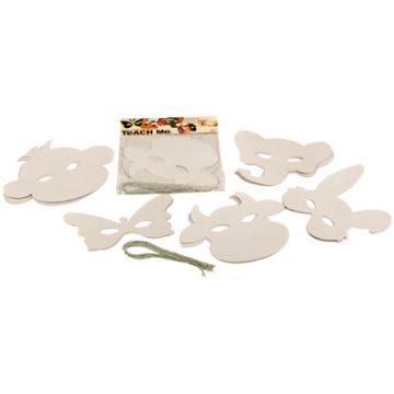 Animal Masks White Pack of 16