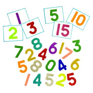 Glitter Numbers Pack of 250