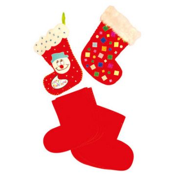 Fleecy Christmas Stocking Red Pack 15