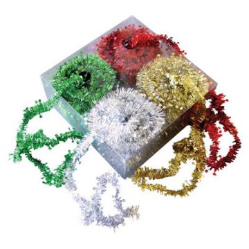 10m Tinsel Garland Assorted Pack of 4
