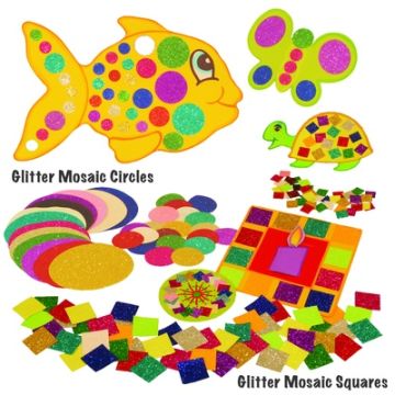 Glitter Mosaic Squares Assorted Pack of 3000