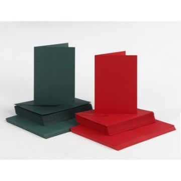 Cards And Envelopes Red And Green Pack of 50