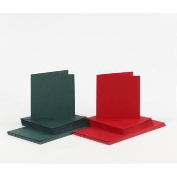 Cards And Envelopes Set 50 Red And Green