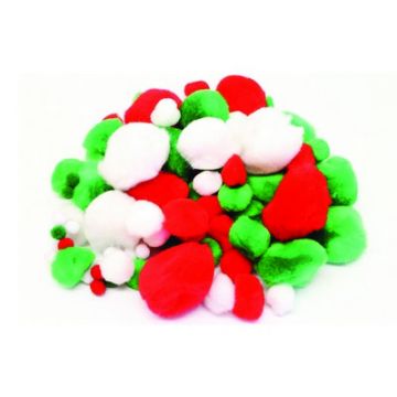 Christmas Pom Poms Pack of 100