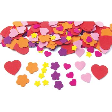 Hearts & Flowers Foam Shapes 150 Pieces