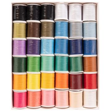 Coloured Polyester Sewing Thread Assorted Box 36