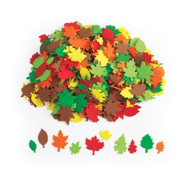 Colourful Foam Leaf Shapes Pack of 500