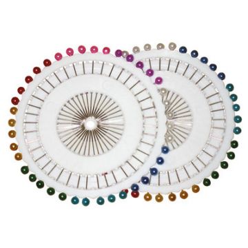 Coloured Pins on a Wheel Assorted Pack of 40