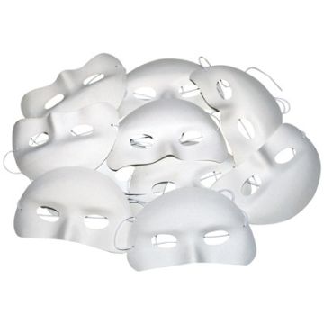 Flock Finish Half Masks White Pack of 10