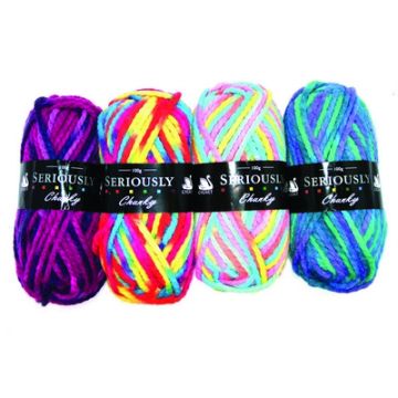 Bright Coloured Chunky Wool Assorted Pack of 4