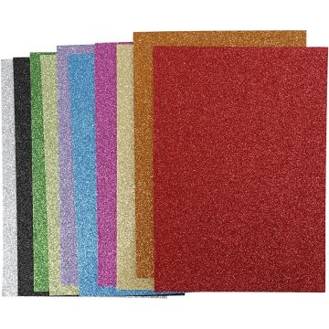 A4 EVA Glitter Foam Sheets Pack of 10