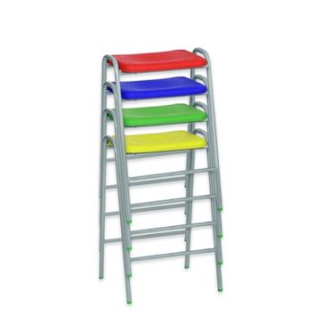 Polyproplene Stool Silver Frame SH430mm Green