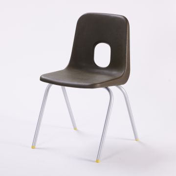 Series E Chair Silver Frame 380mm Brown
