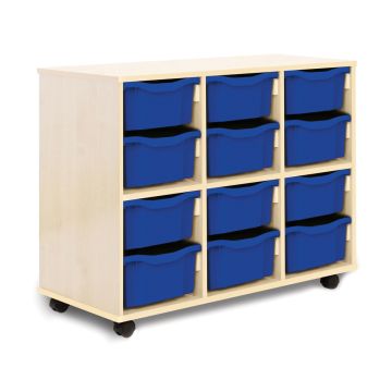 Allsorts 12 Double Tray Maple Unit Blue