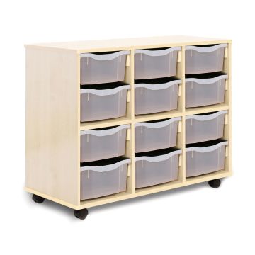 Allsorts 12 Double Tray Maple Unit Clear